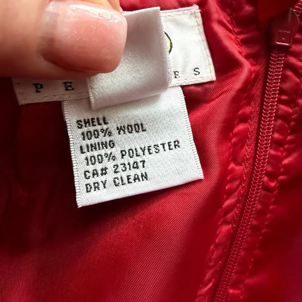 Talbots Red Faux Wrap 100% Wool Skirt 4 - Picture 8 of 11
